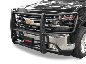 Chevrolet Silverado 1500 Grille Guard - Front - Go Rhino - 3100 Series StepGuard with Brush Guards - Textured Black - `19-`20